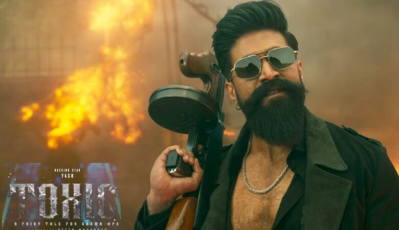 Yash as Raya in Toxic movie teaser official look on 40th birthday with machine gun.